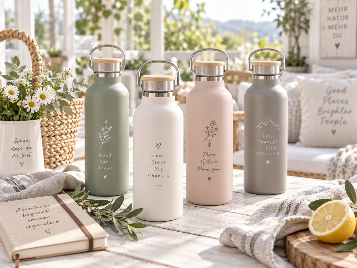 Trinkflasche im Landhausstil
