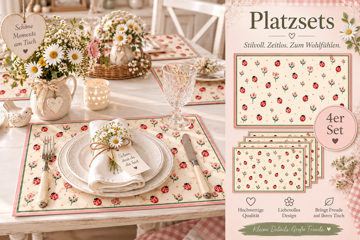Platzset  mit Marienkäfer
