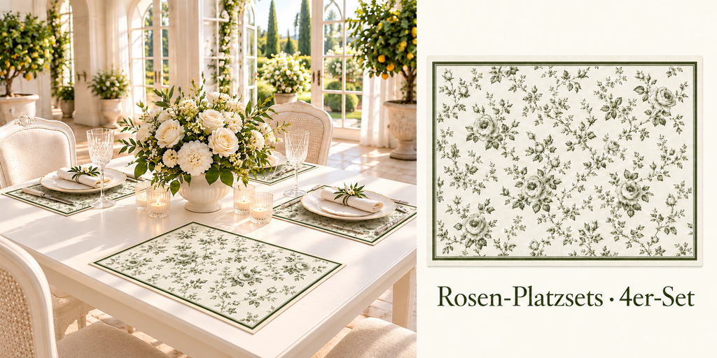 Platzset-Set mit Rosen – 4 Stück