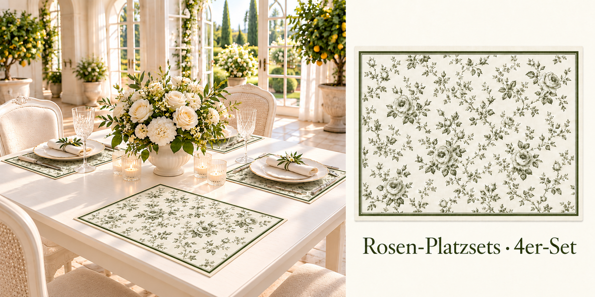 Platzset-Set mit Rosen – 4 Stück