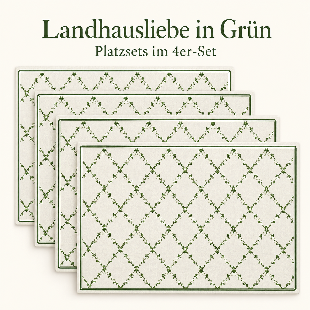 Platzset Rauten Girlande grün