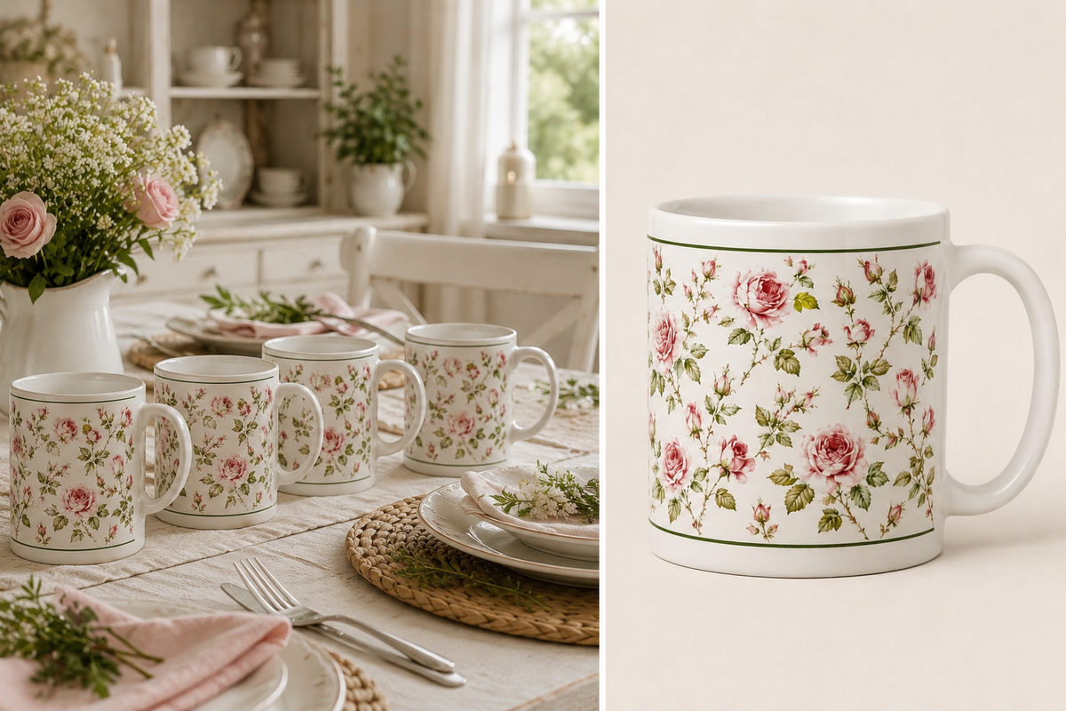 Weiße, glänzende Tasse